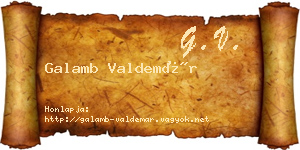 Galamb Valdemár névjegykártya